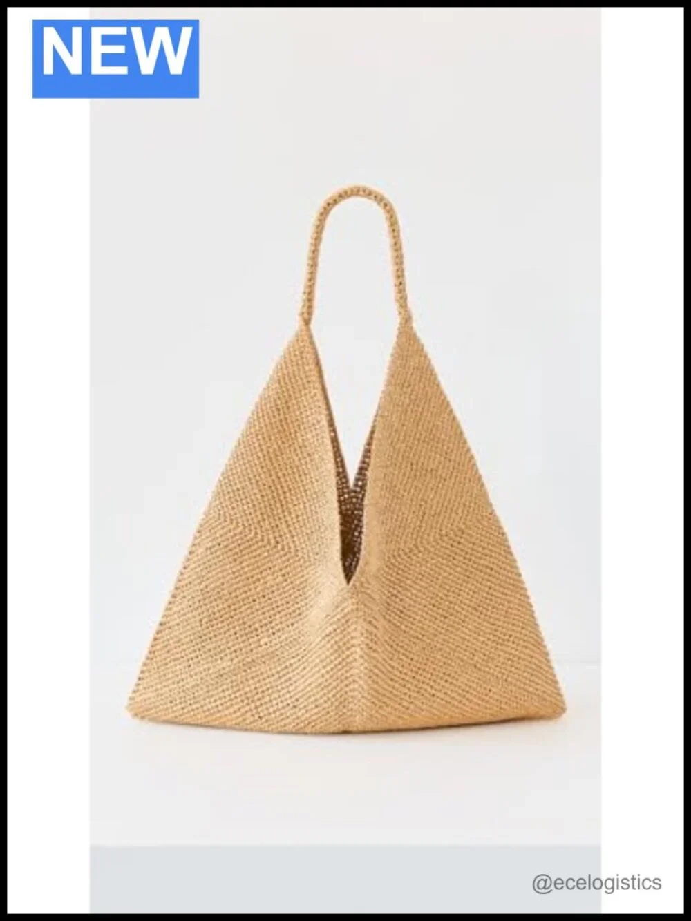 Woven Tubular Handle Hobo Bag Paper Yarn Slouch Shoulder